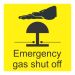 Emergency Gas Shut Off Button - self-adhesive vinyl label